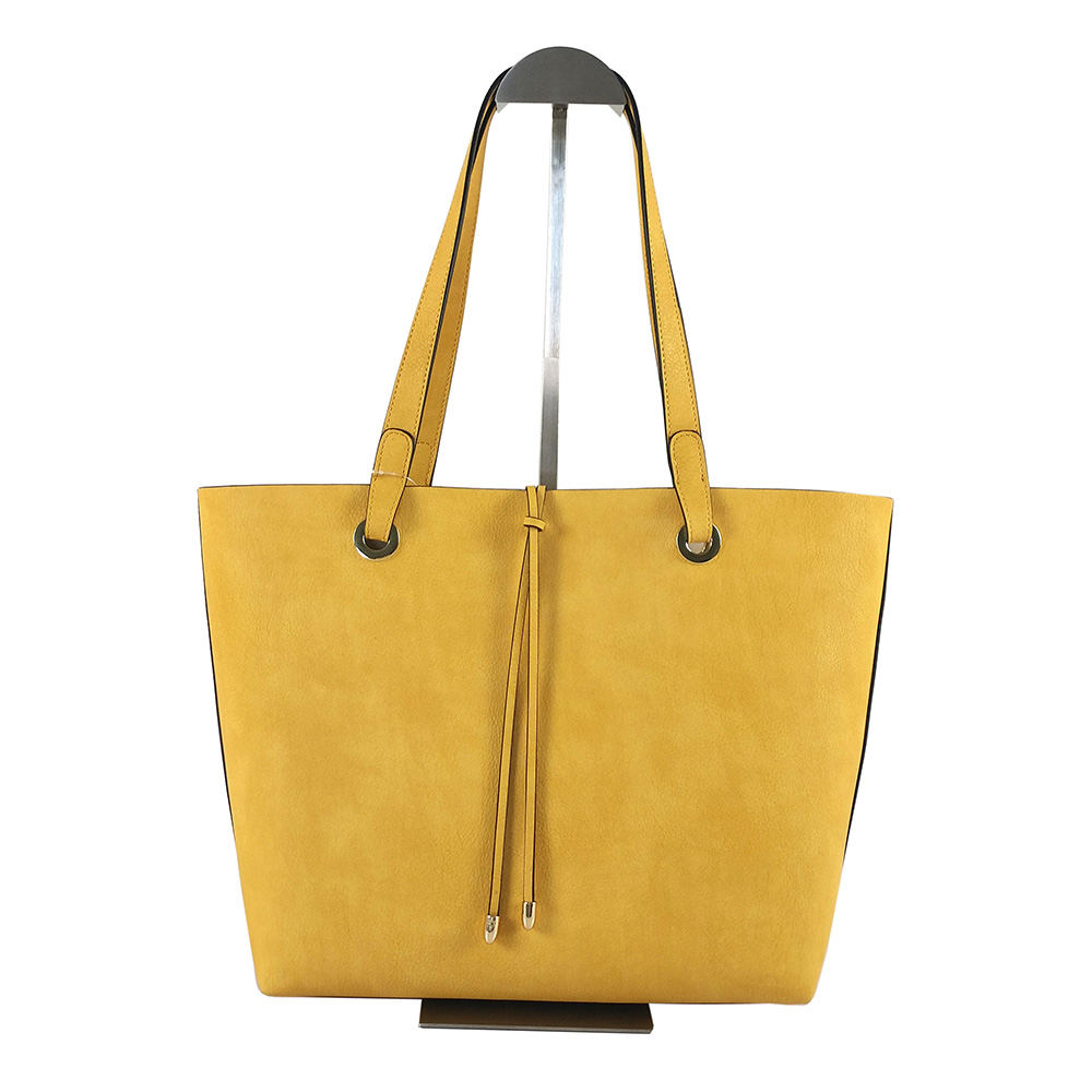 Reversible Bie-color Tote Bag With Inside Ponch
