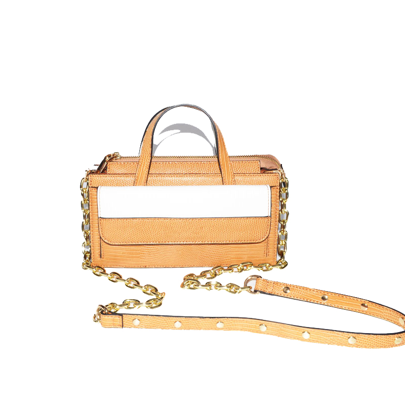 Mini handle crossbody half and half bag