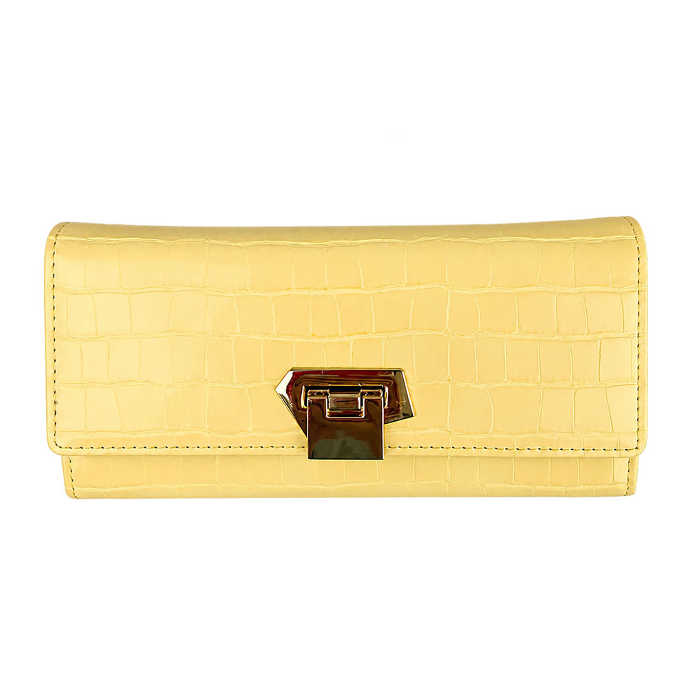 Patent stone print wallet with locker