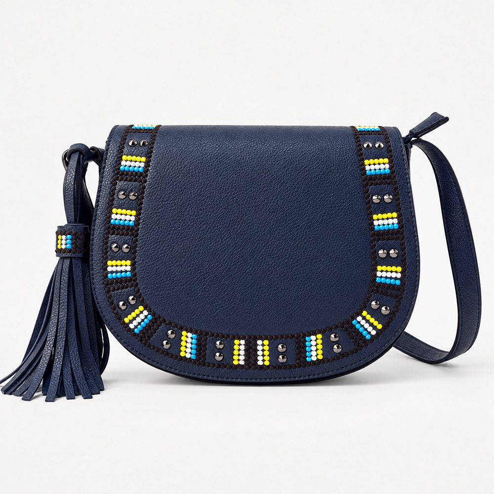 Flap Embroidery Crossbody Bag