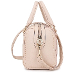 Beige Satchel Boston Bag