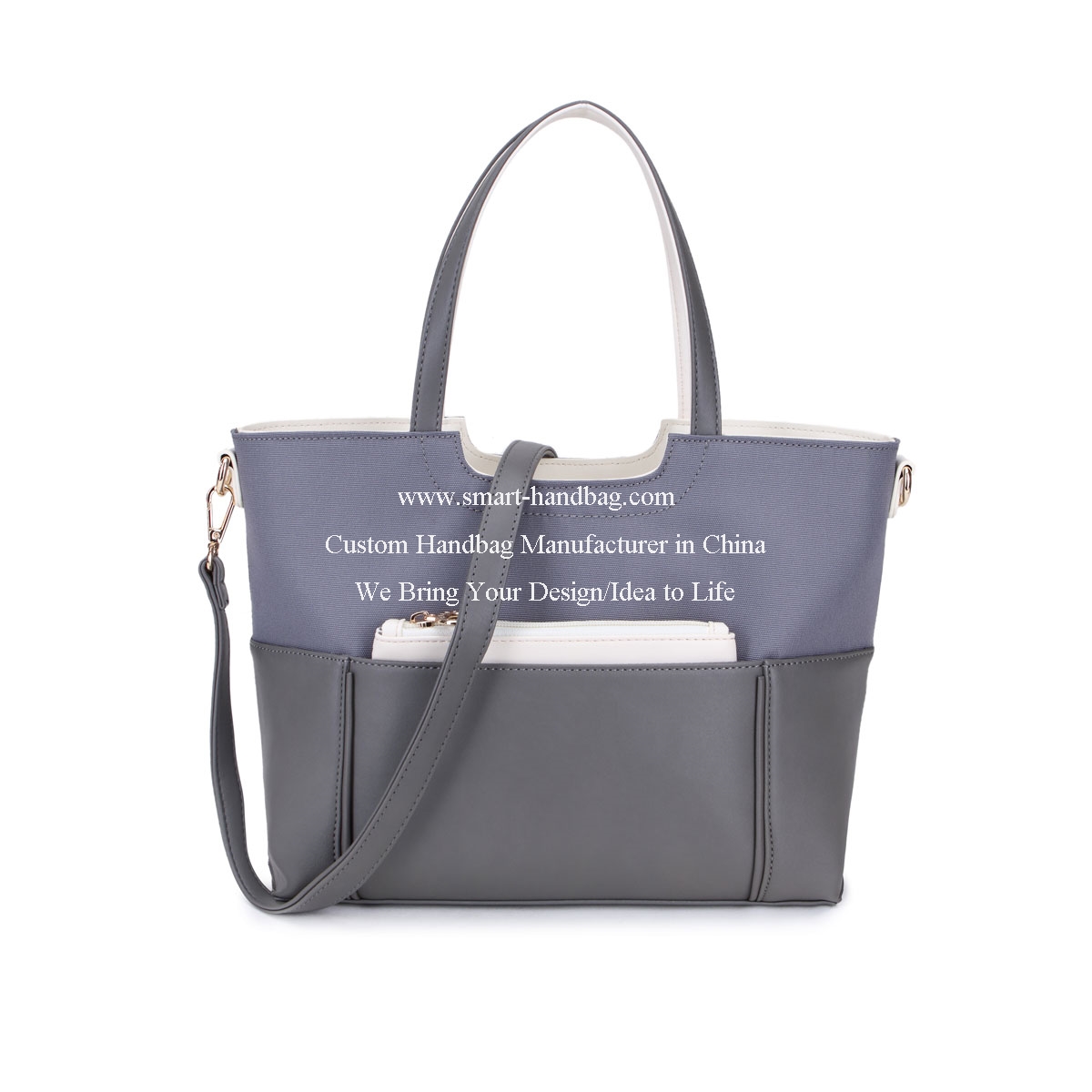 Canvas Sachel Bag With Front Detachable Pocket Canvas Sachel Bag With Front Detachable Pocket