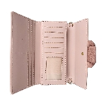Tri-folded Long Wallet With Snake Print PU