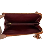 Women Camel Wallet With Zipper Around