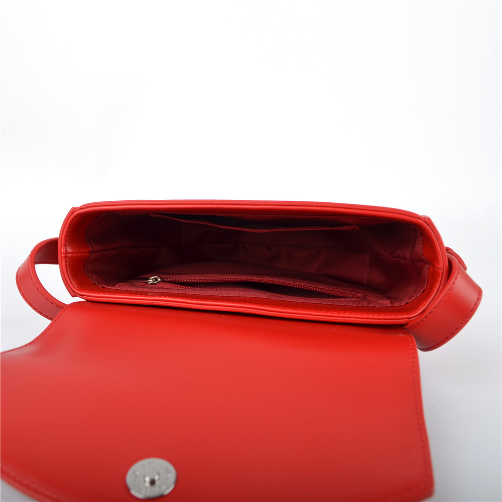 Red Crossbody Bag with Flat Red Crossbody Bag with Flat