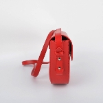 Red Crossbody Bag with Flat