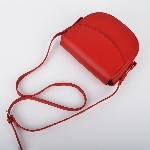 Red Crossbody Bag with Flat