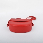 Red Crossbody Bag with Flat