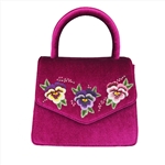 Handbag in Pink Velvet