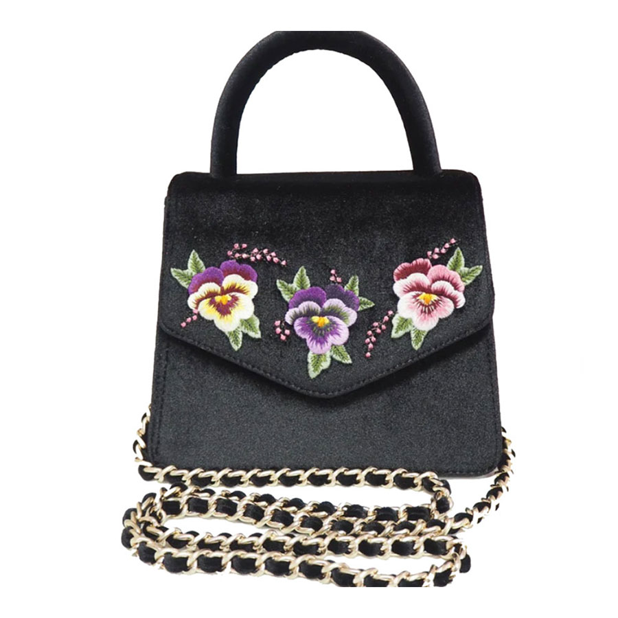 Handbag in Pink Velvet