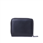 Small Zipper Around Black Wallet 